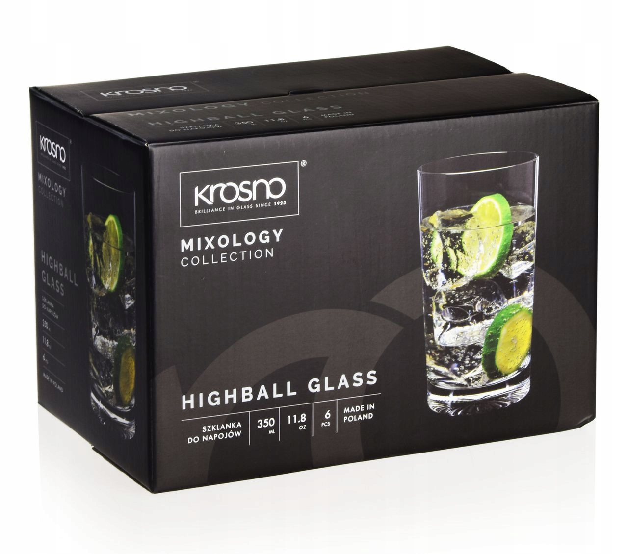 

Duże szklanki napojów wody Krosno Mixology 350ml