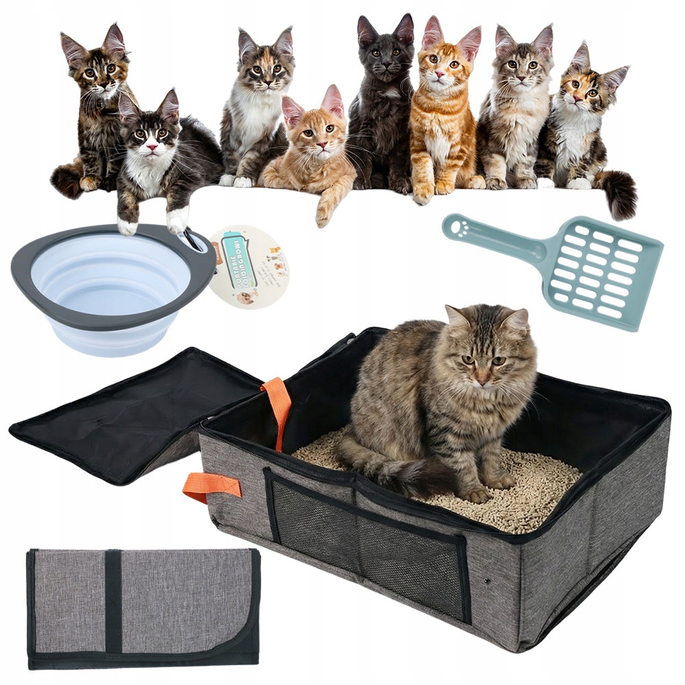 Skládací Toaleta Pro Kočky Otevřená velká toaleta na Stelivo Odolná lopatka