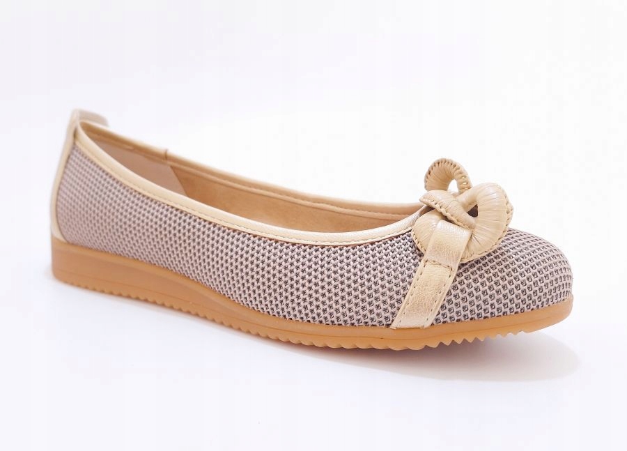 Dámské baleríny s ozdobou 100% Vegan zlaté Marco Tozzi 2-22121 vel.