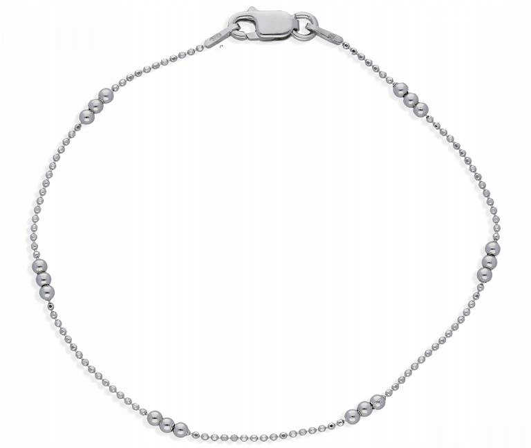 

Bransoletka srebrna z błyszczących kulek