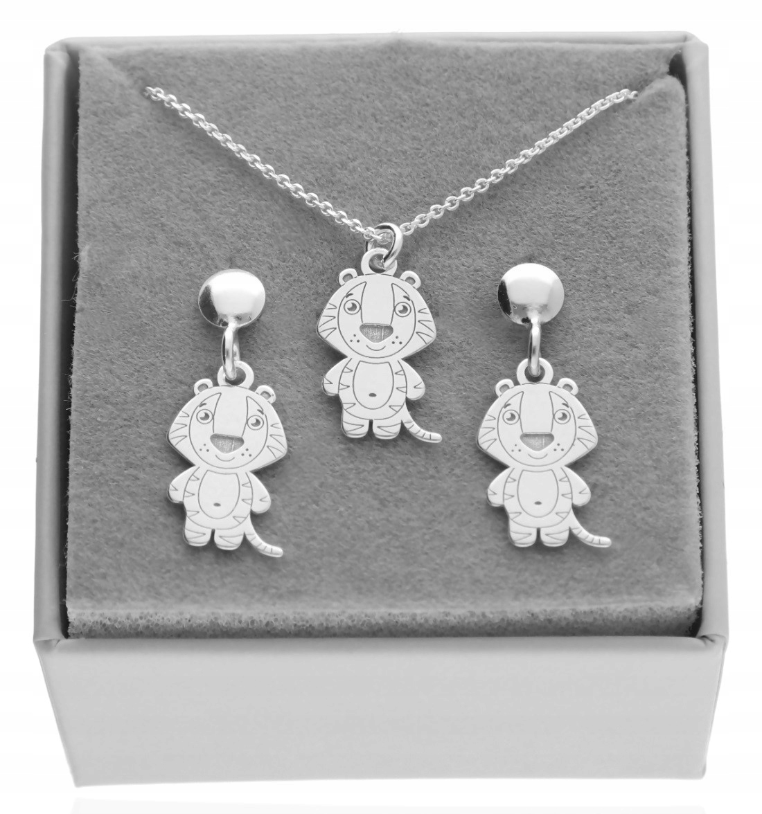 Dětský komplet lev pro štěstí stříbro 925