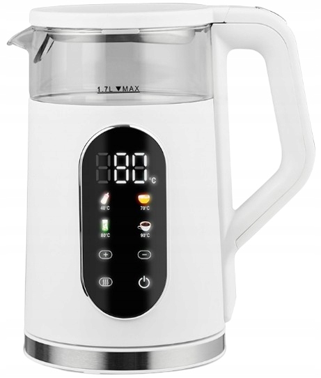Czajnik elektryczny Maestro 1,7 l z regulacją temperatury, biały