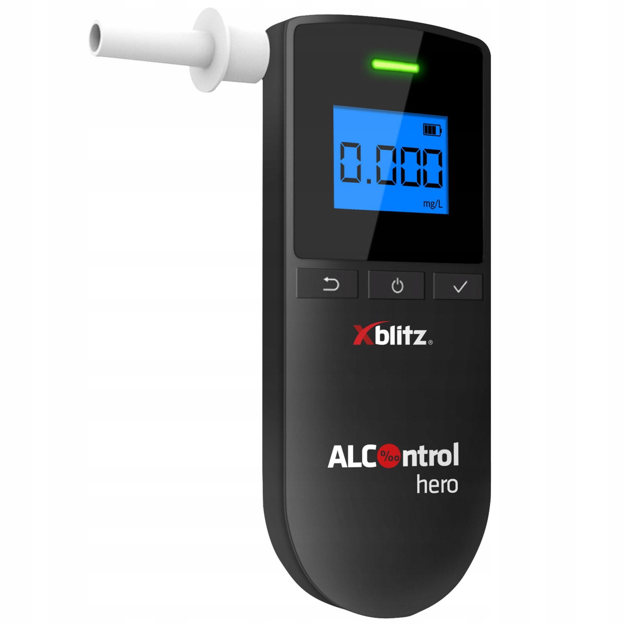 Alkomat elektroniczny Xblitz AlControl HERO czarny+5xUSTNIKI+BAT Model HERO