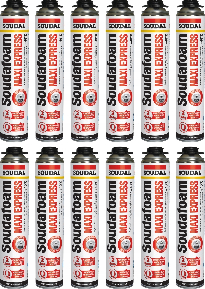 12 x Soudal Maxi Express Montážní pěna pistole 870 m