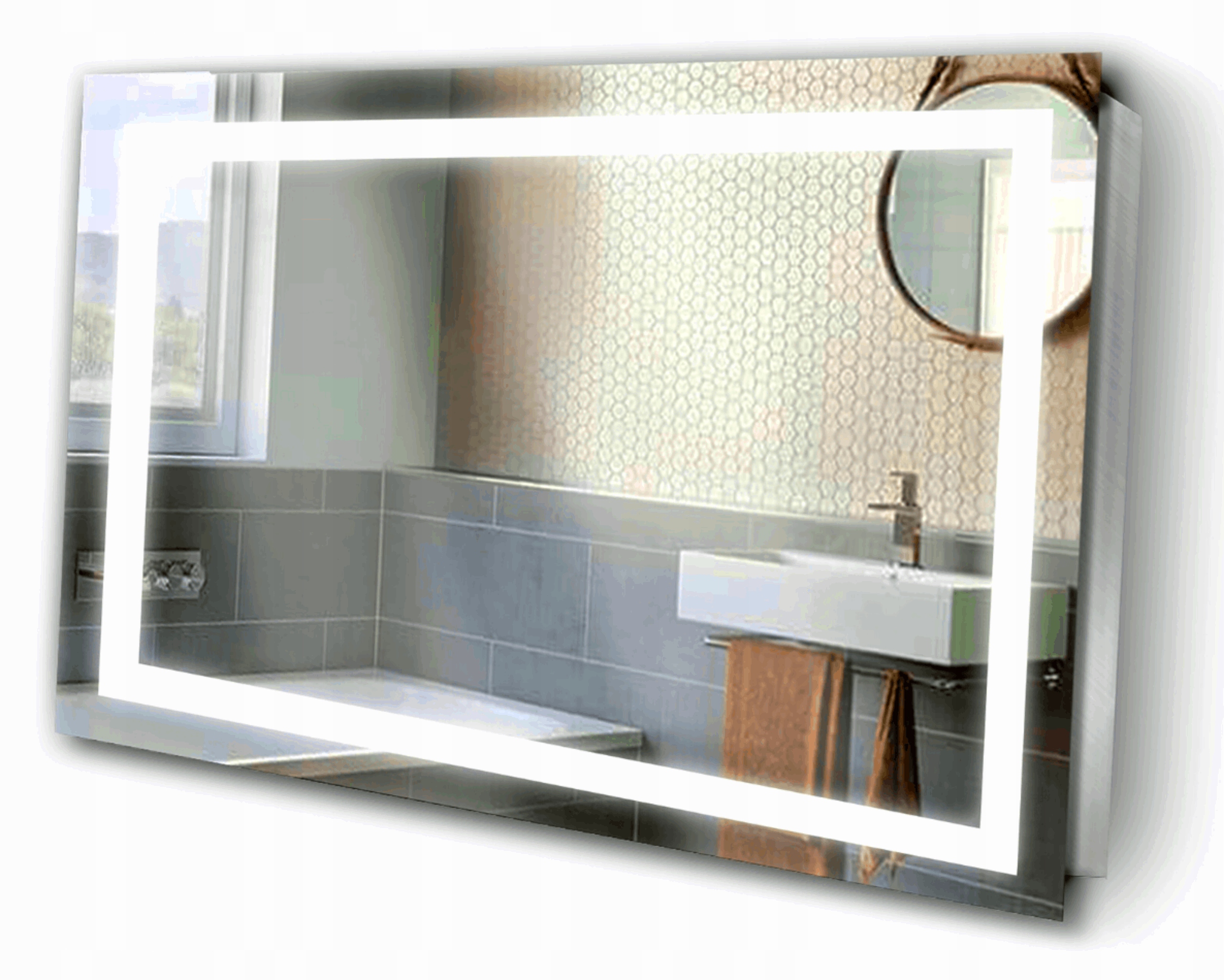 

Lustro Led Łazienkowe Podświetlane glamour 90X80CM