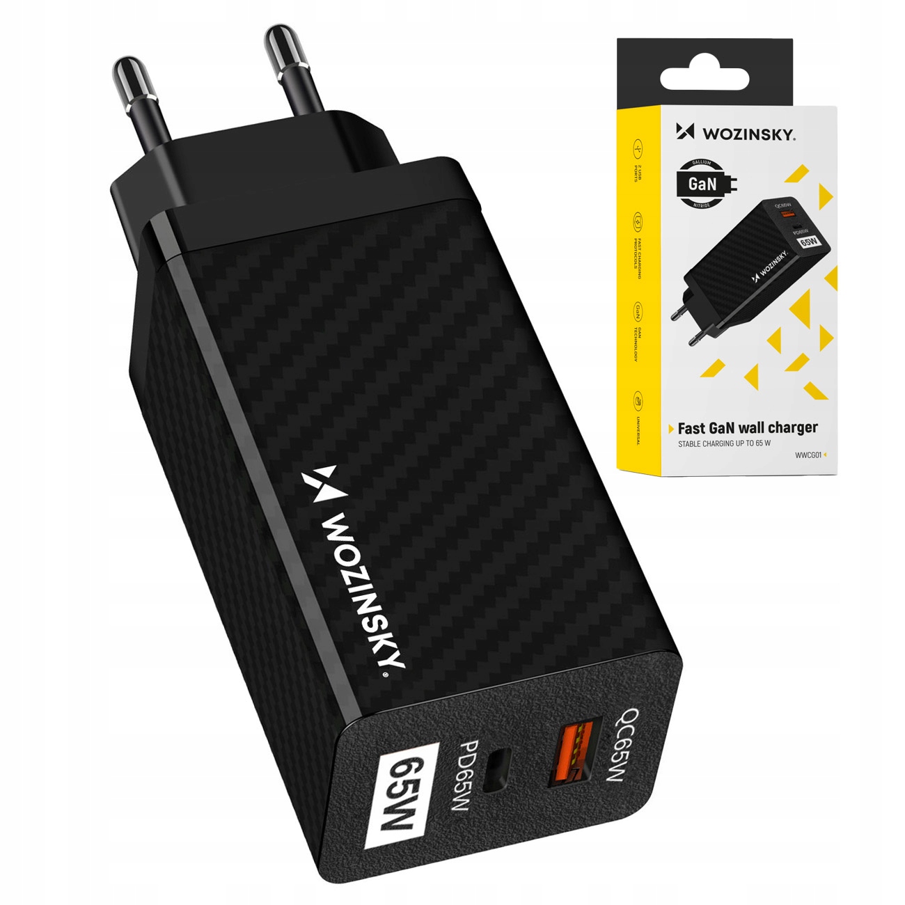 

Wozinsky Ładowarka Sieciowa Gan 65W Qc Pd Szybka