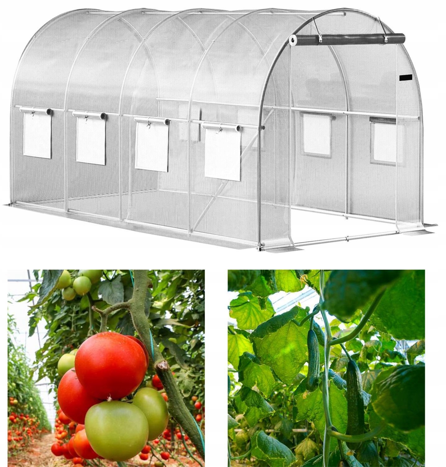 Záhradný fóliový tunel biely skleník fólia 6x3x2 m 18 m2