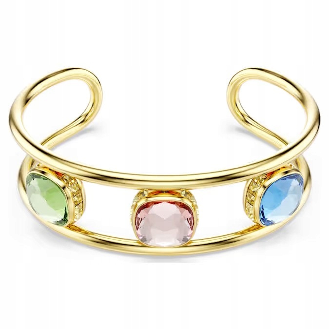 Náramek Swarovski Chroma Otevřený Obrácené barevné krystaly Pozlacený