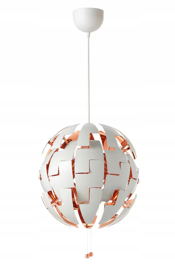 Lampa Wisząca Kula Biała/miedziana Regulowana 35cm Ikea Ps 2014