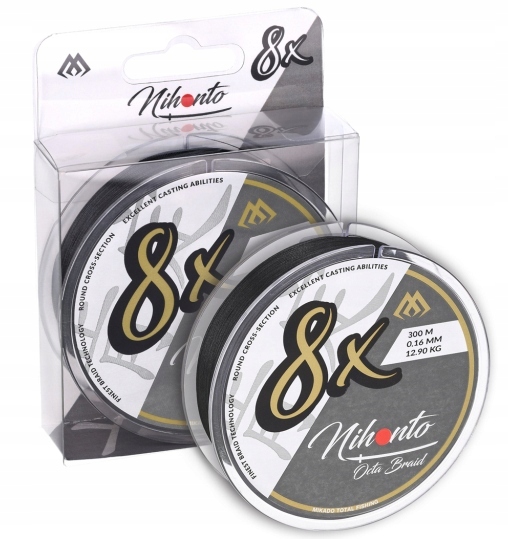Plecionka Mikado Nihonto Octa Braid 0.45mm/44.5 kg/300m Czarna Dla Wędkarza