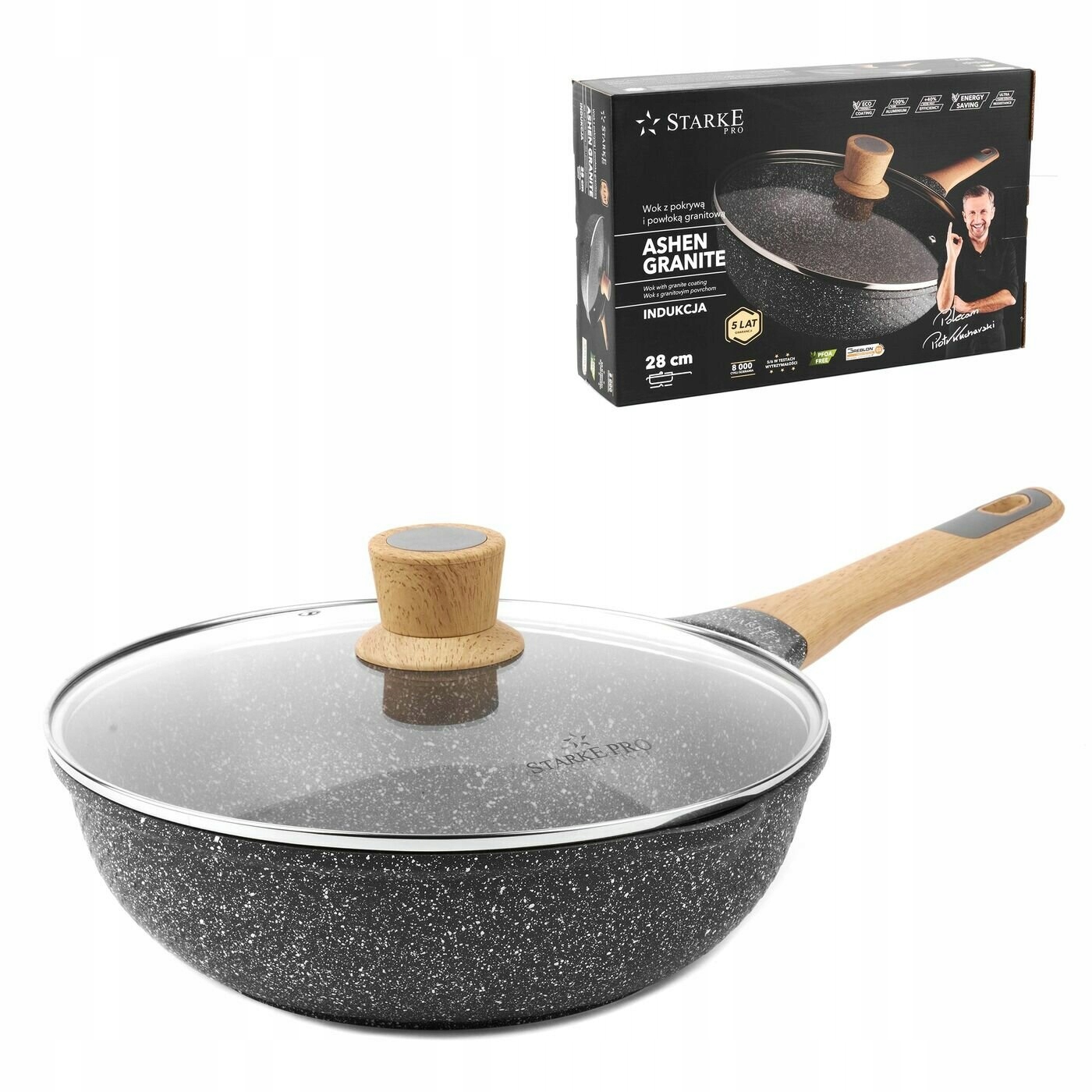 

Patelnia granit Wok Starke Pro Ashen Granite 28 cm