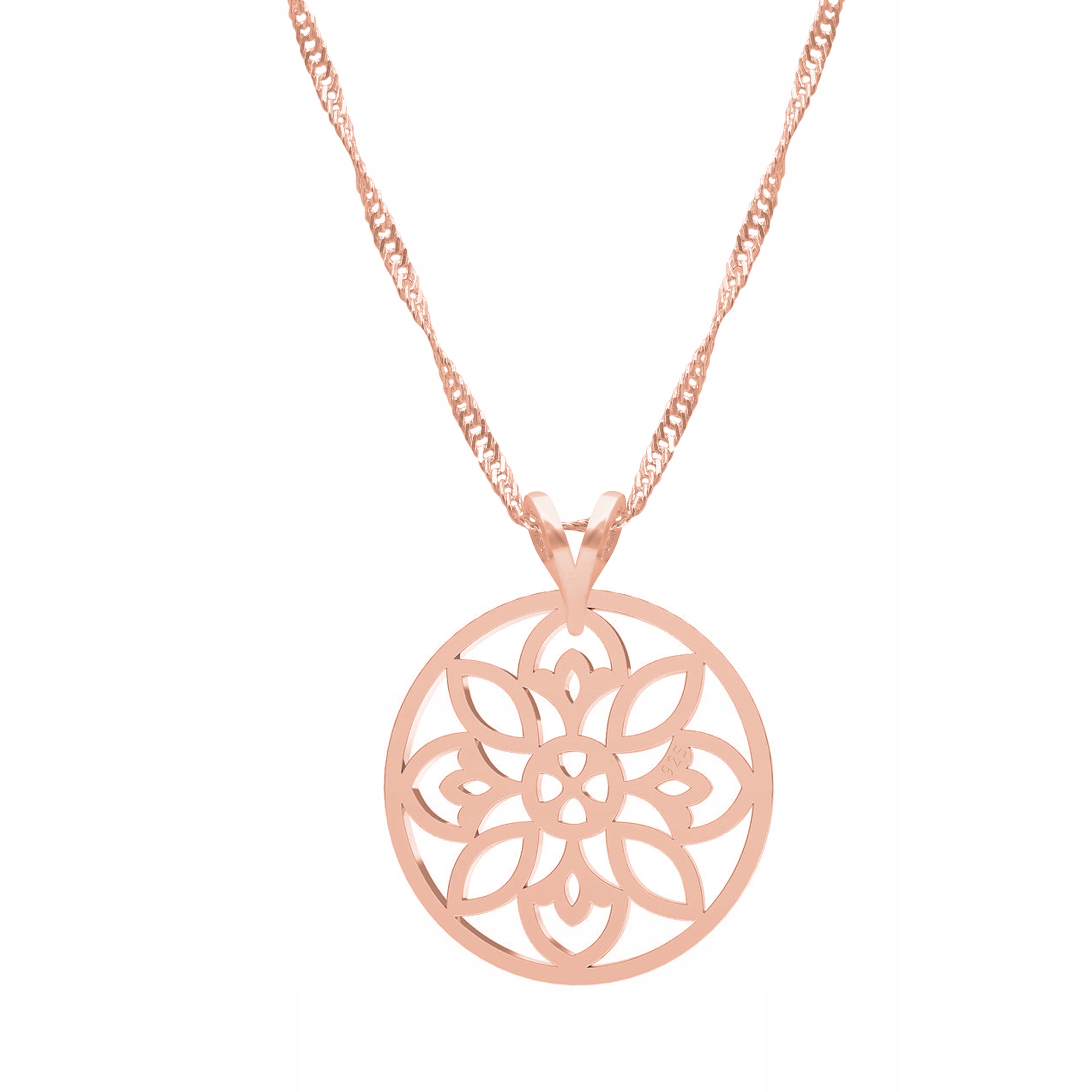 Řetízek zlatý náhrdelník 925 Prolamovaný květ