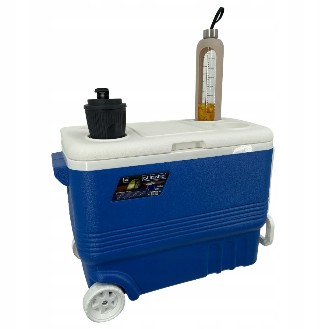 LODÓWKA TURYSTYCZNA SAMOCHODOWA 45L MOBILNA KOŁA RĄCZKA UCHWYT NA NAPOJE XL Marka Atlantic