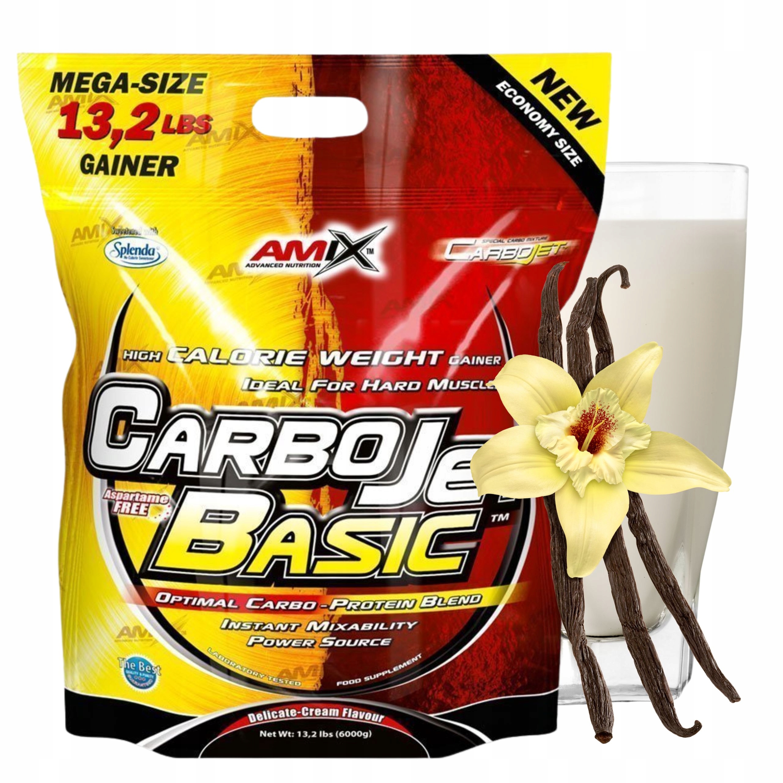 Gainer Na Hmotu Carbojet Basic Bílkoviny a sacharidy Síla Energie 6 kg Vanilka