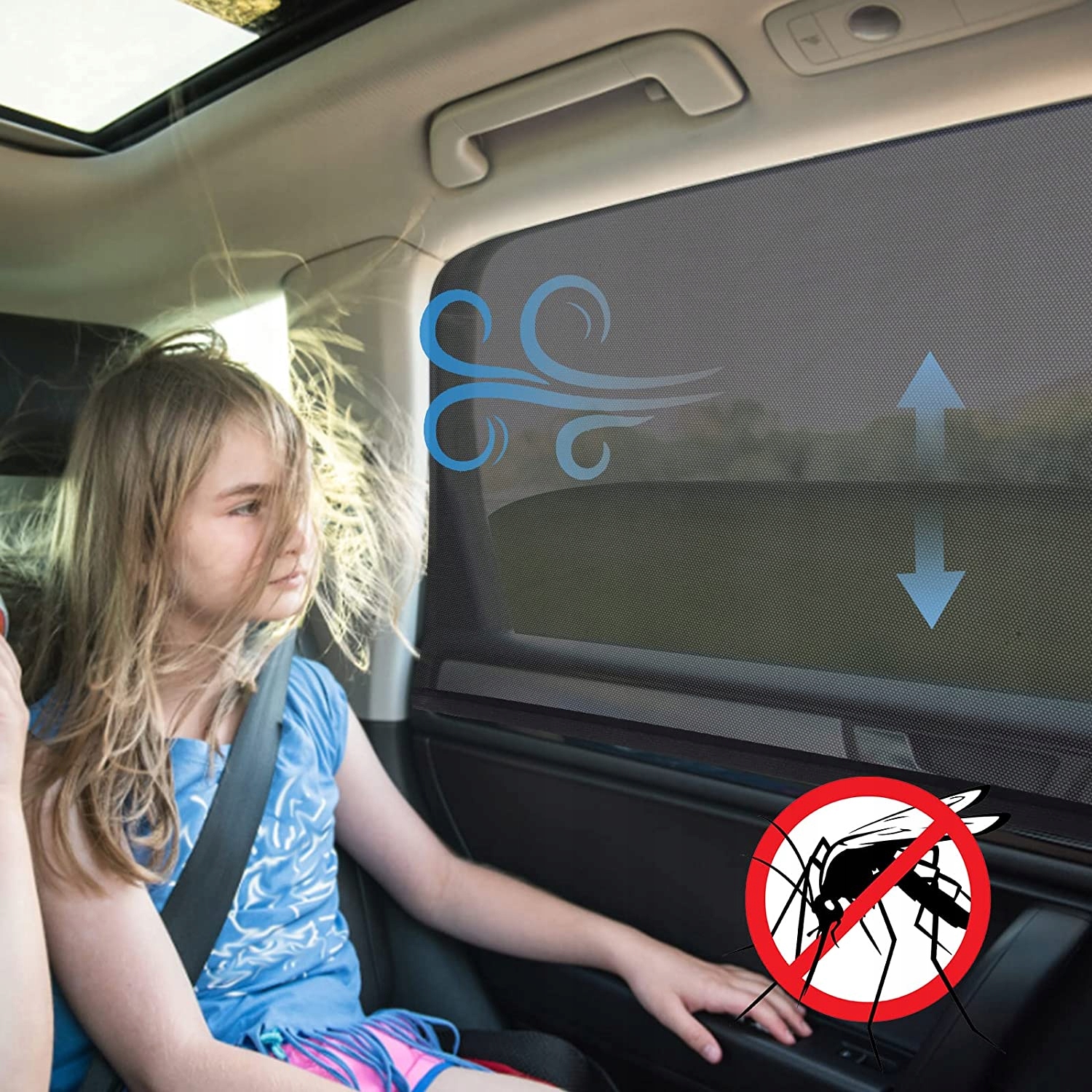 ZASŁONKI PRZECIWSŁONECZNE DO AUTA SAMOCHODU NA SZYBĘ DRZWI 2SZT Kolor czerń