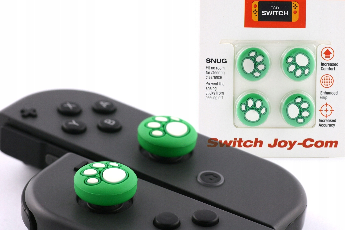 GUMKI NAKŁADKI SILIKONOWE NINTENDO SWITCH OLED LITE ŁAPKI 4 szt. Ziel-Białe