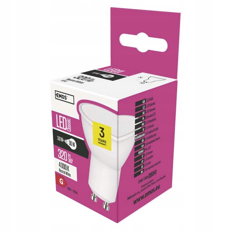 

Żarówka Led Emos MR16 3,8W GU10 nw ZQ8341