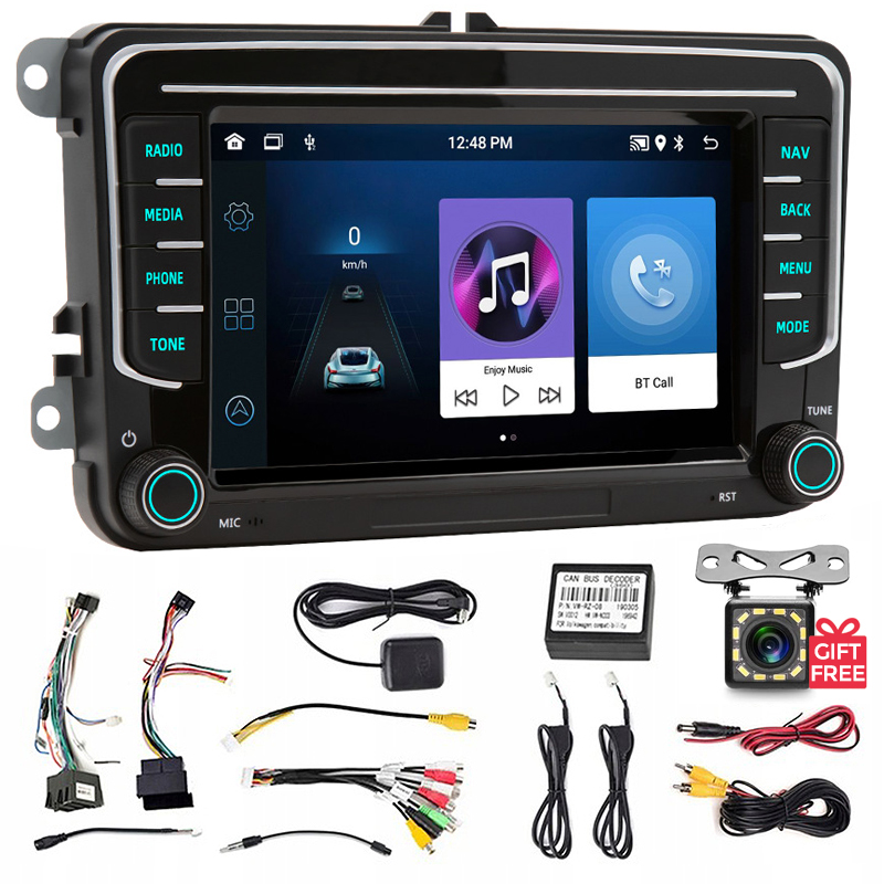 Rádio Android Carplay Vw Passat B6 B7 Golf 5 V 6 VI Tiguan Touran Caddy Rds