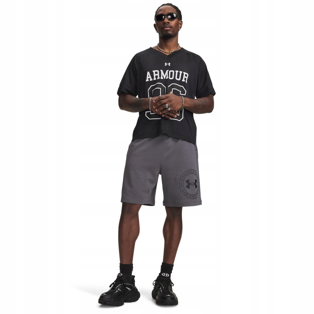Męskie spodenki dresowe Under Armour Ua Rival Lw Graphic Shorts Szary XXL