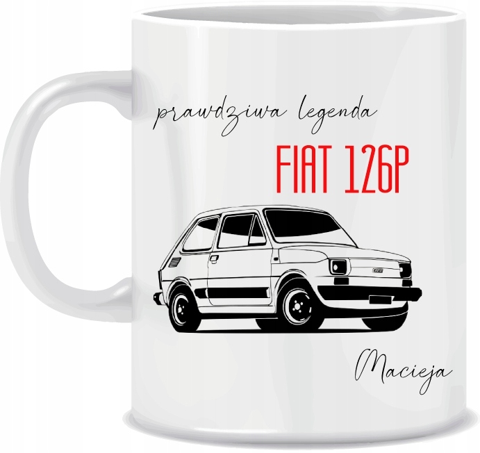 

Kubek Maluch Fiat 126p z Imieniem 330ml kartonik