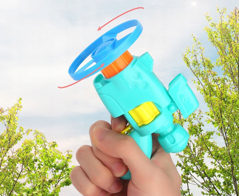 PISTOLET 4 LED świecące WIATRACZKI LATAJĄCE DYSKI Seria DYSKI