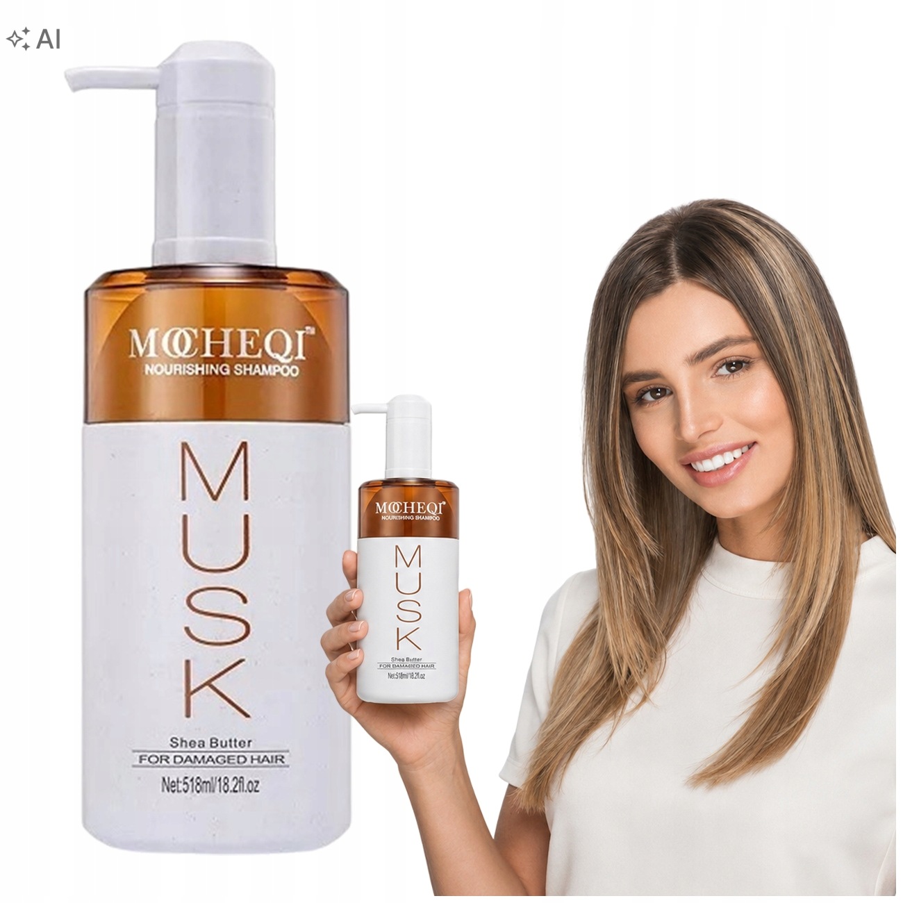 Šampon Na Vlasy Hydratační Vyživující Krémový 518 ml Mocheqi