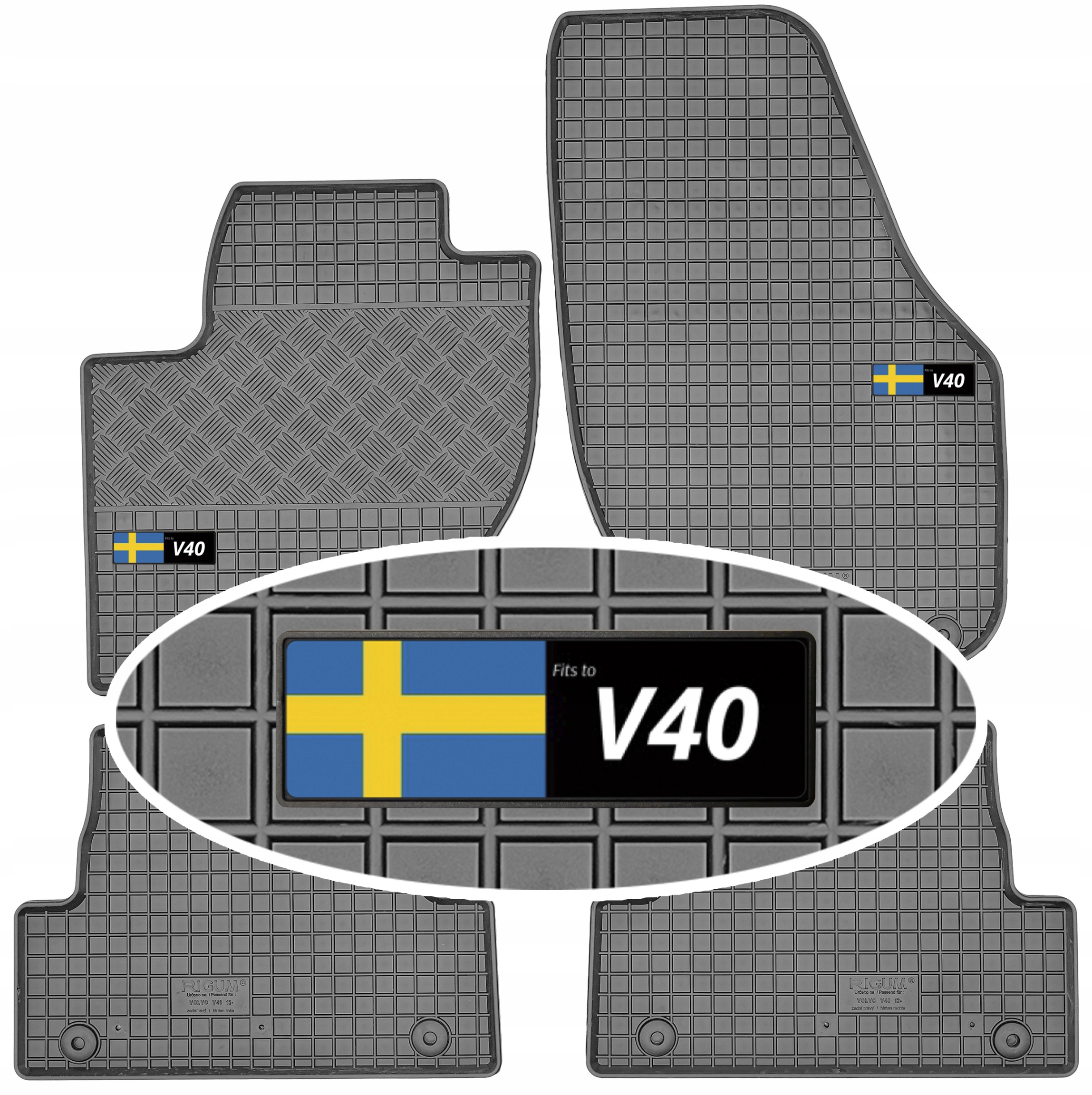 Volvo V40 II Kombi Hatchback 2012-2019 Dywaniki do auta Emblemat