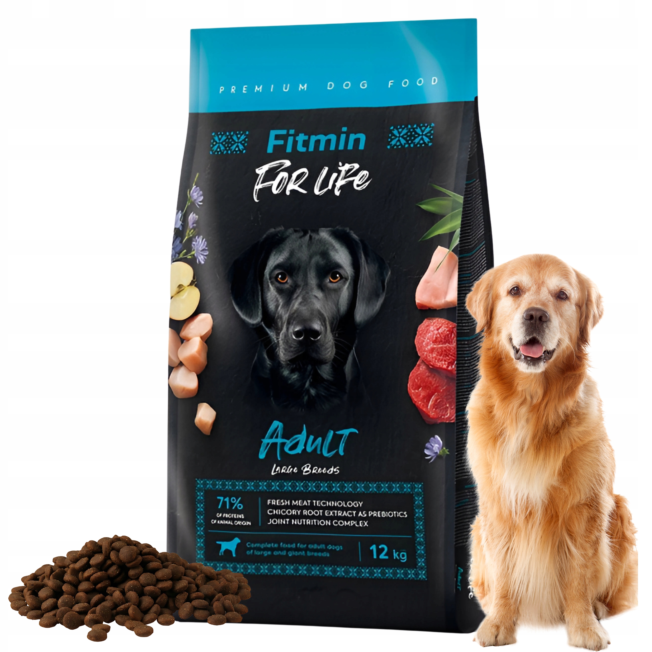 Levně Suché krmivo pro psy Fitmin 12 kg pro dospělé psy velkých plemen