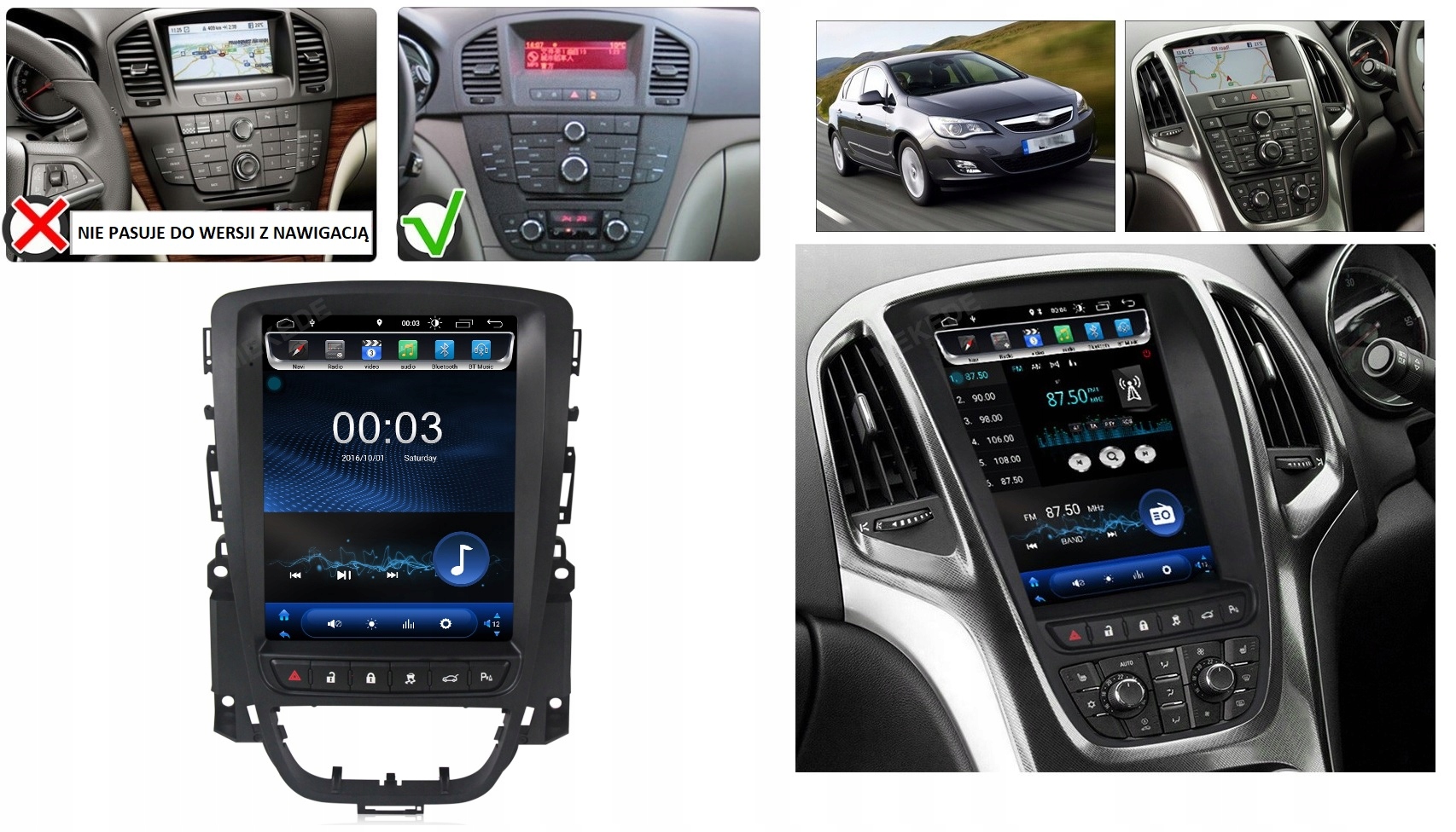 RADIO NAWIGACJA ANDROID OPEL ASTRA J 2009-15 USB WIFI BLUETOOTH 2GB 64GB Kod producenta 5904316117474