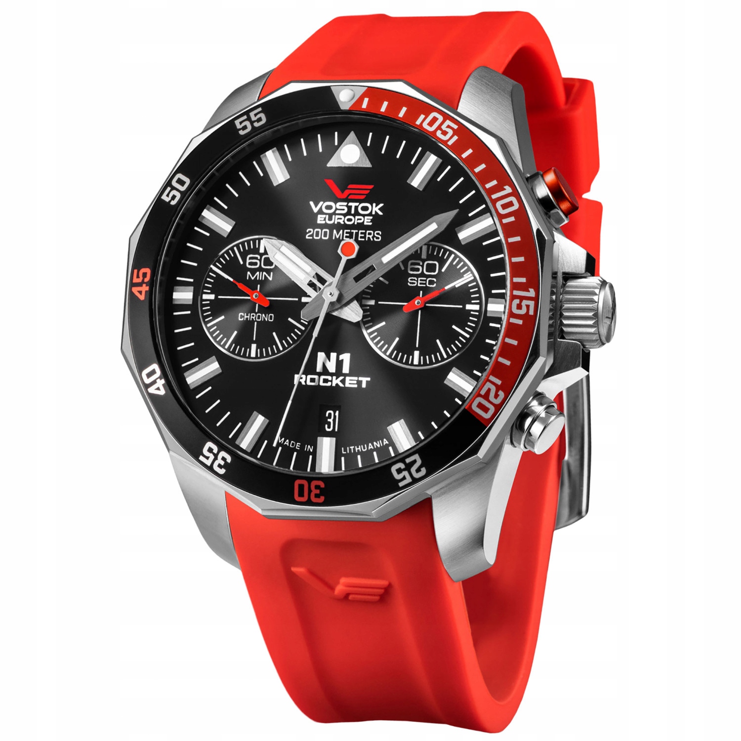 Pánské Hodinky Vostok Europe 6S21-225A707SR červený pásek