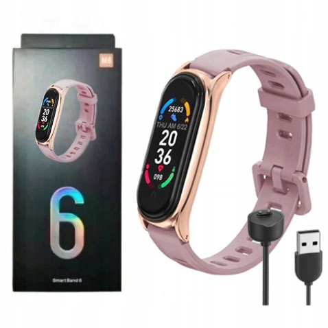 

M6 Smartband Damski Opaska Smartwatch Złoty Różowy