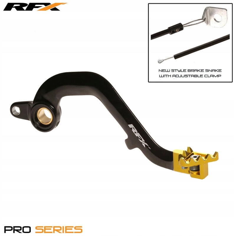 Páka zadnej brzdy Rfx Pro Ft (čierna/žltá) Suzuki RM125 FXRB3040099YL