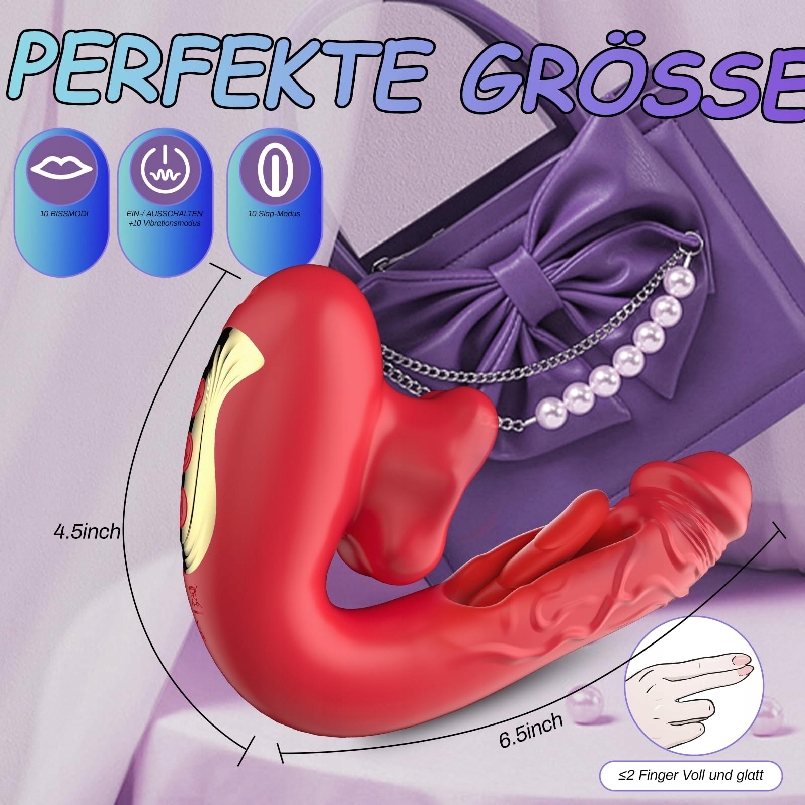 SILIKON G-PUNKT Wibrator Dla Kobiet Cichy Realistyczny Dildo 10 Trybów — miniatura 6