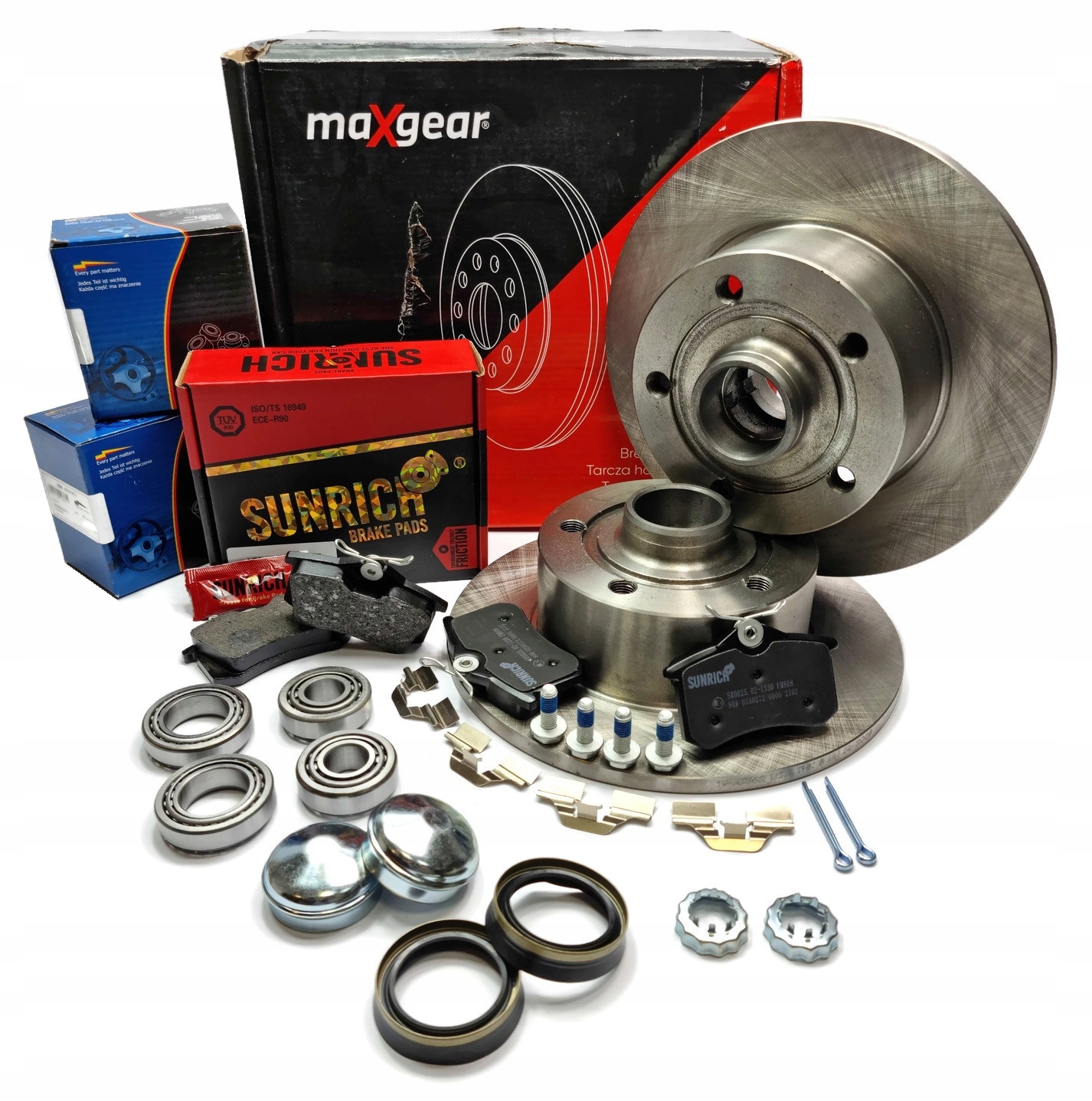 TARCZE KLOCKI TYŁ + ŁOŻYSKA PIERŚCIENIE AUDI A4 B5