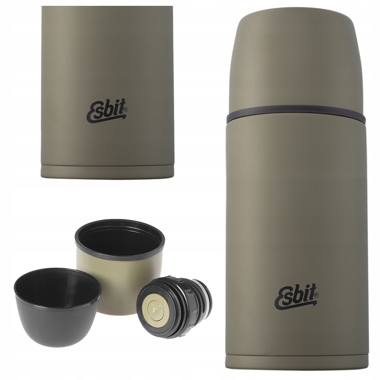 Termos Stalowy Esbit Na Kawę Herbatę Vacuum Flask 750 ML Próżniowy Oliwkowy