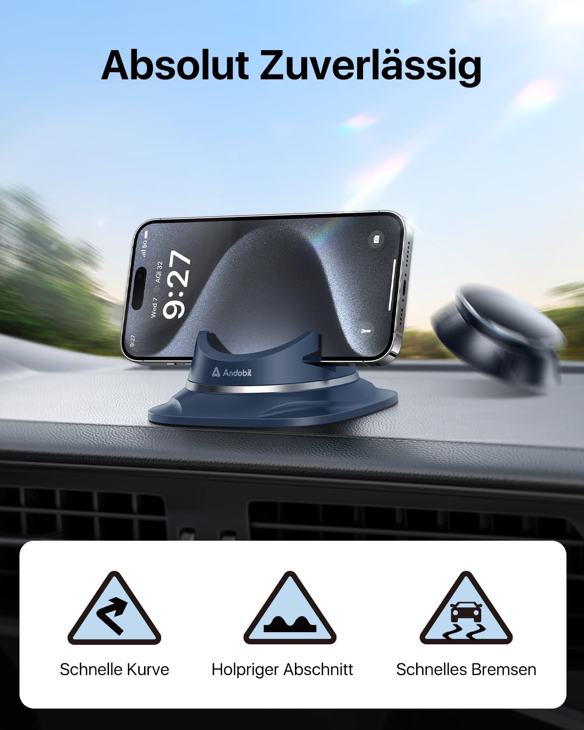 ANDOBIL Uchwyt Samochodowy Na Telefon Łatwy Montaż iPhone ANDROID — miniatura 3