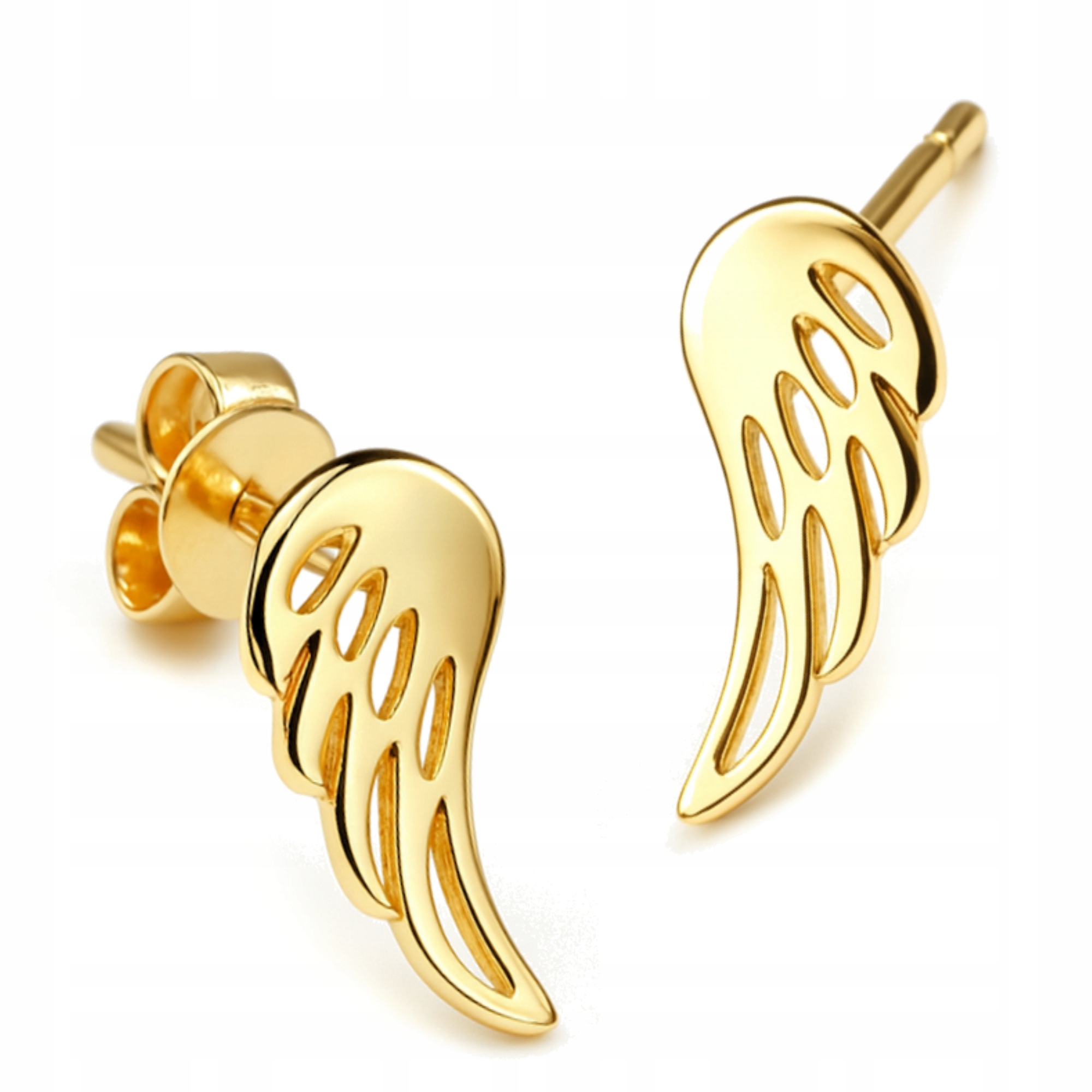 Złote Kolczyki 585 Skrzydła Anioła Skrzydełka Złoto 585 dla Kobiety Sztyfty