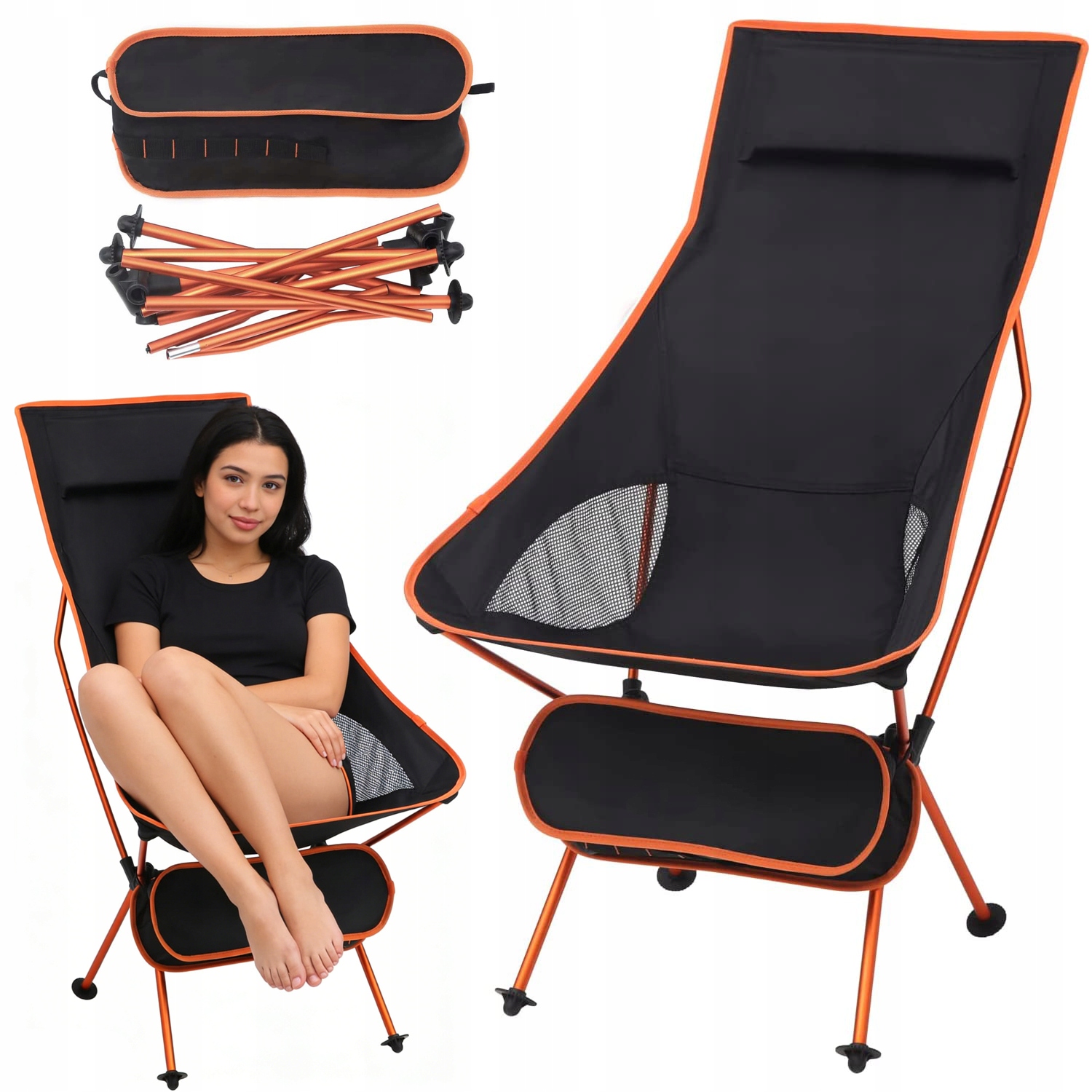 Turistické Skládací Rybářské Křeslo S Opěradlem, Ultralehké Velké Křeslo