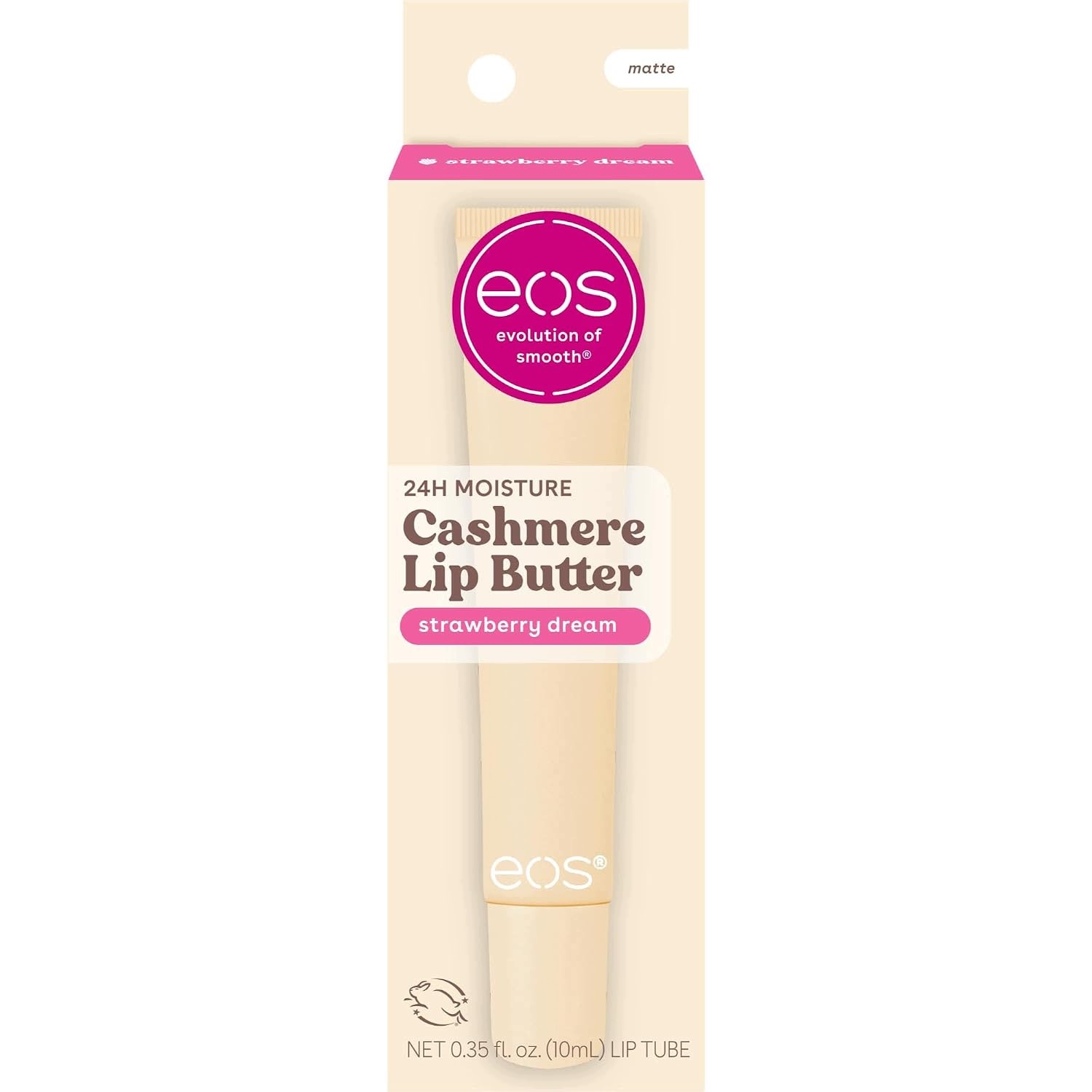 eos Cashmere Lip Butter Strawberry Dream balzám na rty s peptidy 10 ml