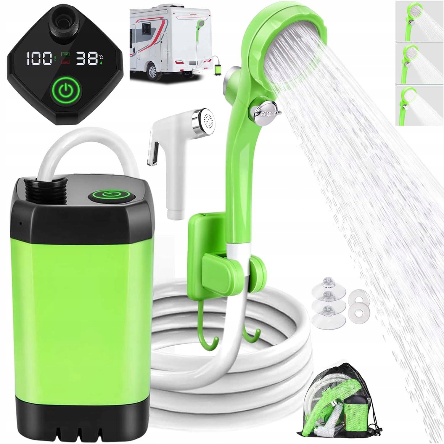 Kempingová Turistická Sprcha Usb Akumulátor 6000 Mah Elektrická Pumpa