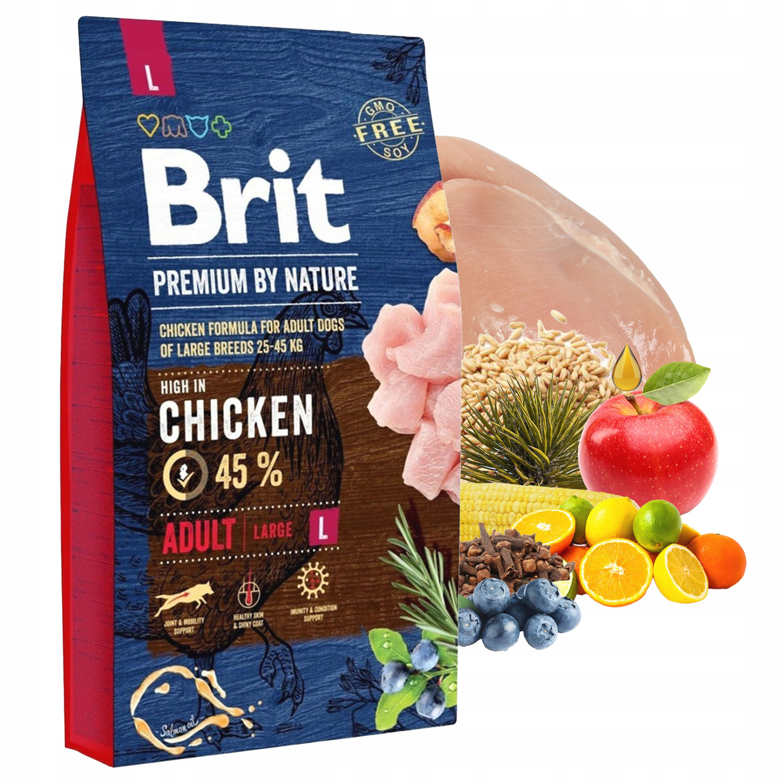 Brit By Nature Premium krmivo pro psy Kuře Adult L 8 kg