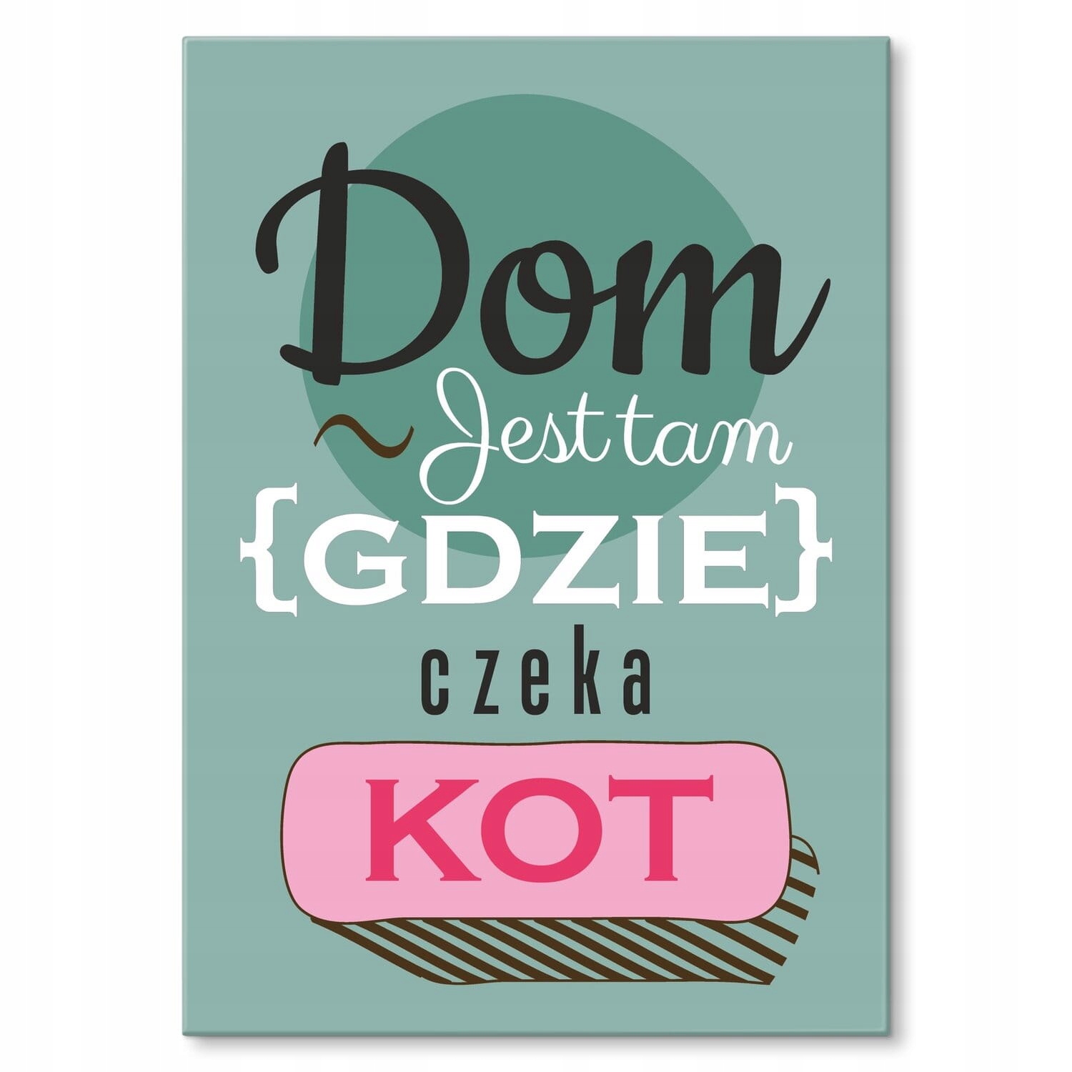 Kovová tabule s nápisem Dům Tam, Kde Čeká Kočka, plechový dárek do domu