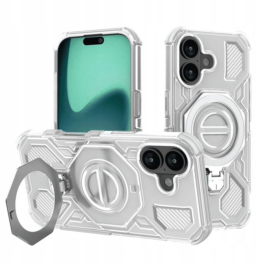 Techsuit Carbon Shield Pro Etui na iPhone 17 biało-przezroczyste