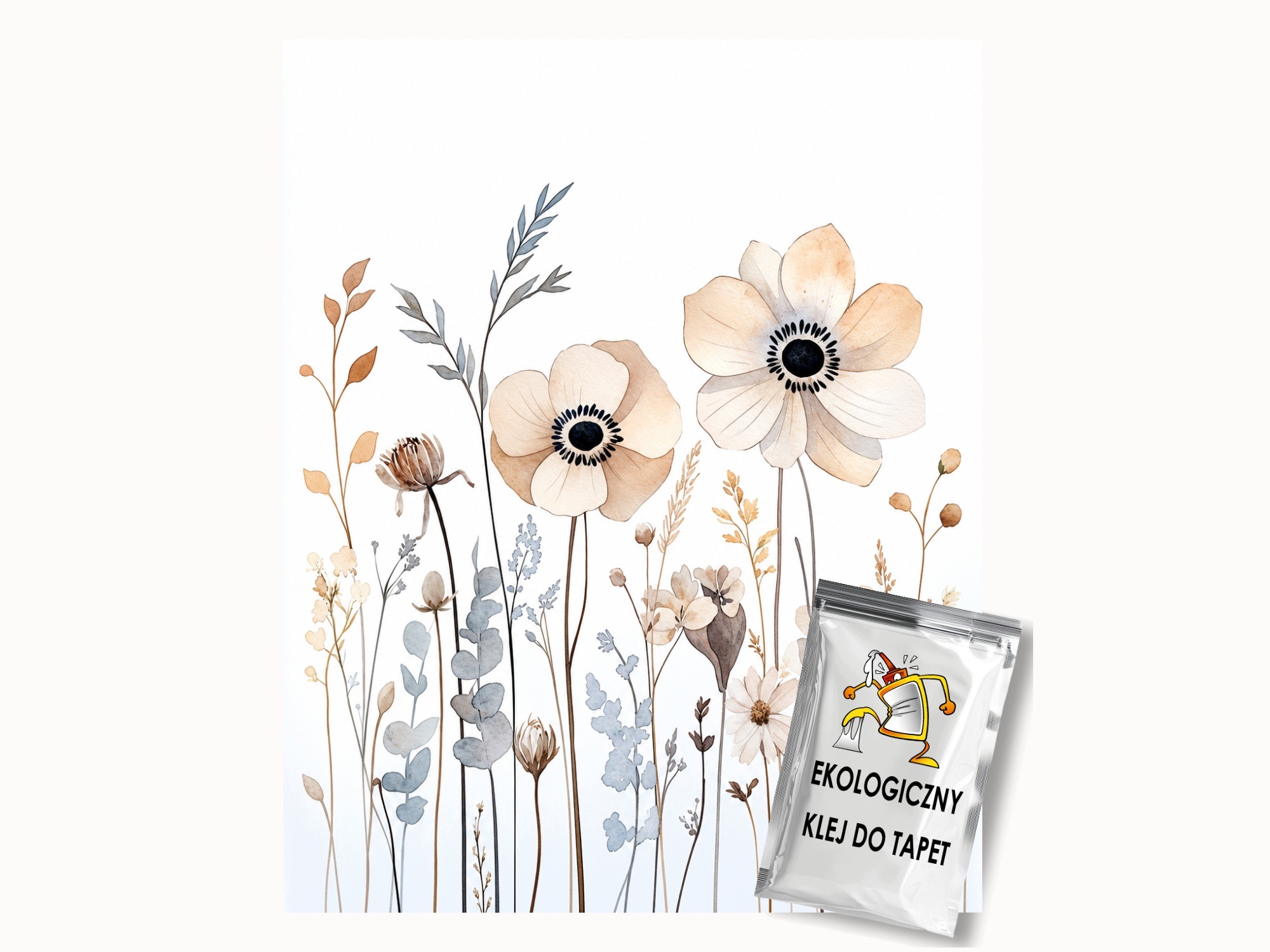 Fototapeta Vertikální Flizelina Grafika Příroda Květy Trávy Louka 200x250 155g