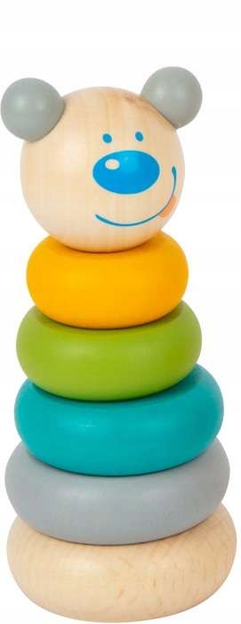 DUŻA PIRAMIDKA DREWNIANA UKŁADANKA EDUKACYJNA WIEŻA KLOCKI MIŚ DLA DZIECI Kod producenta 11714