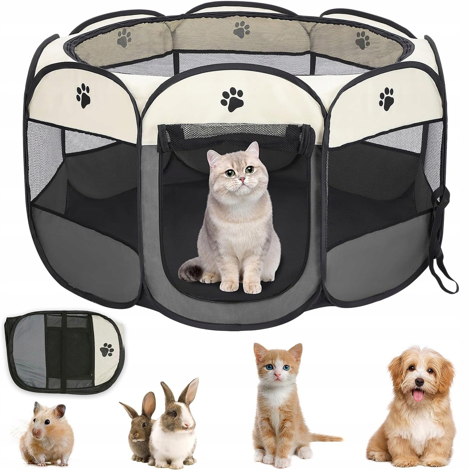 Levně Kotec Pro Zvířata Psa Kočku Králíka Do Domácnosti Skládací, Voděodolná, Bezpečná