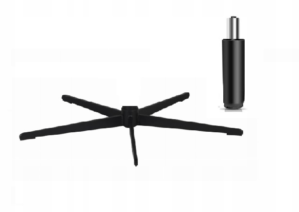 Sada Základňa krížik noha kresla univerzálna čierna oceľ 75 cm-motor 200