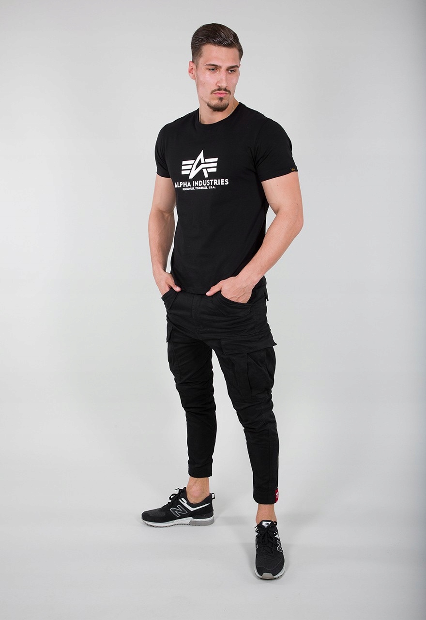 Koszulka Alpha Industries Basic T-Shirt black L Szerokość w ramionach 43 cm