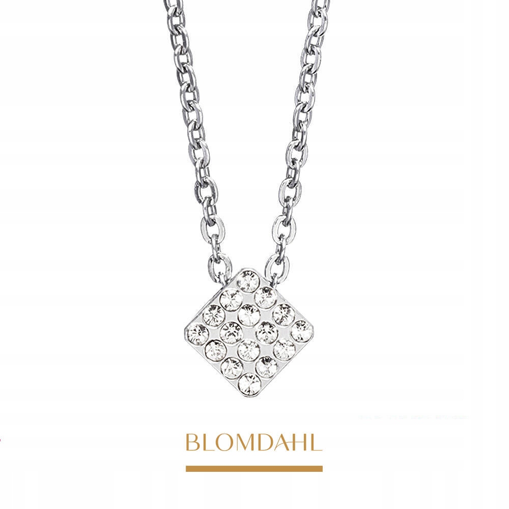 Blomdahl Hypoalergenní Náhrdelník S Brilliance Square, Crystal, 8 mm