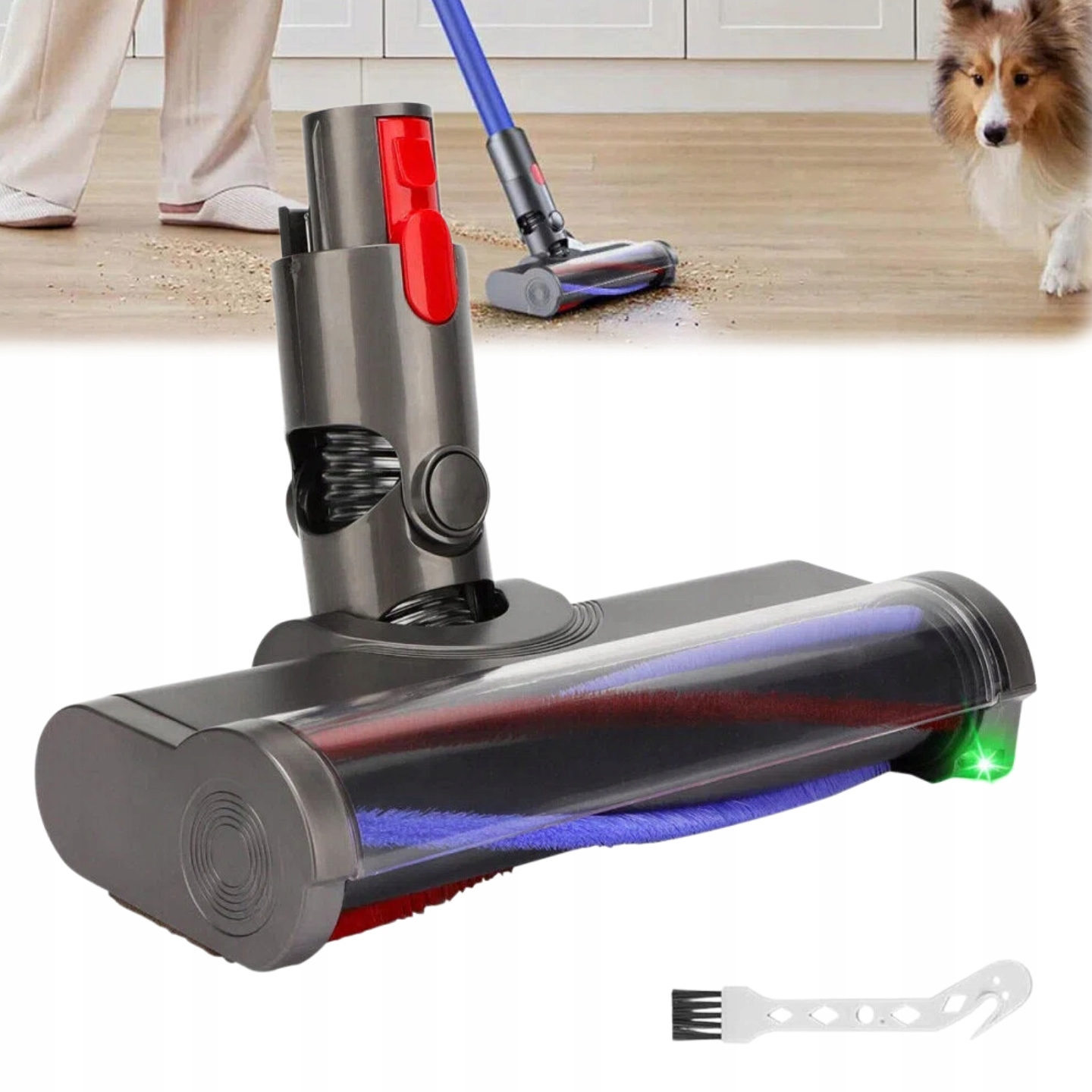 Turbokartáč Led Elektrokartáč Pro Dyson V7 V8 V10 V11 V15, Měkký, Nový